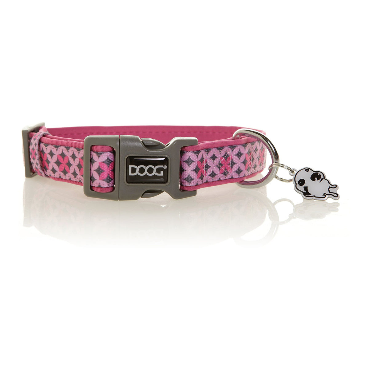 Doog Toto Dog Collar (Pink & Grey)