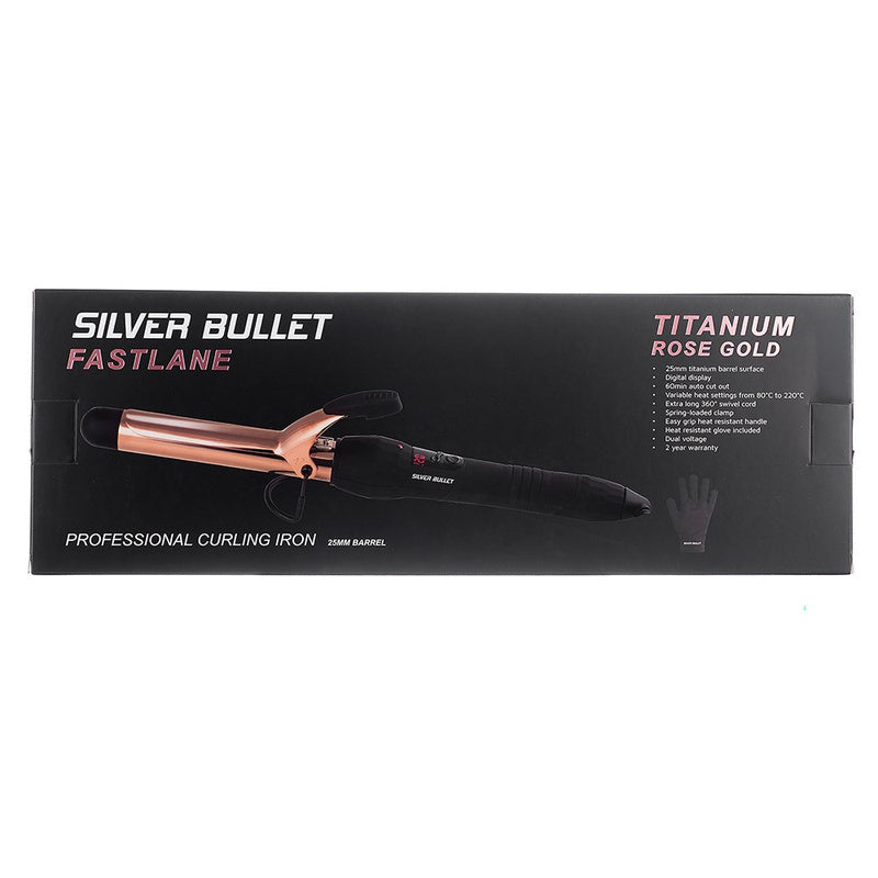 Silver Bullet Titanium Rose Gold Curling Iron 25mm