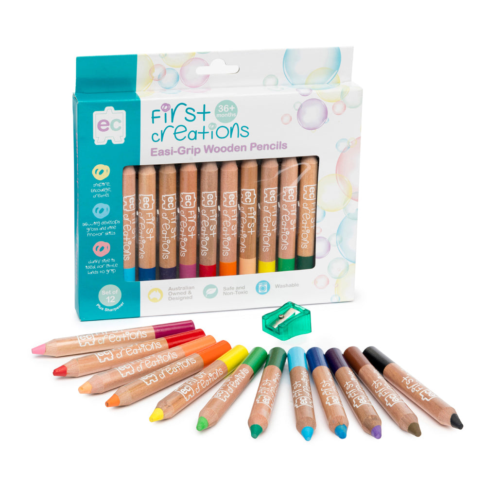 First Creations Easi-Grip Coloured Pencils 12pk