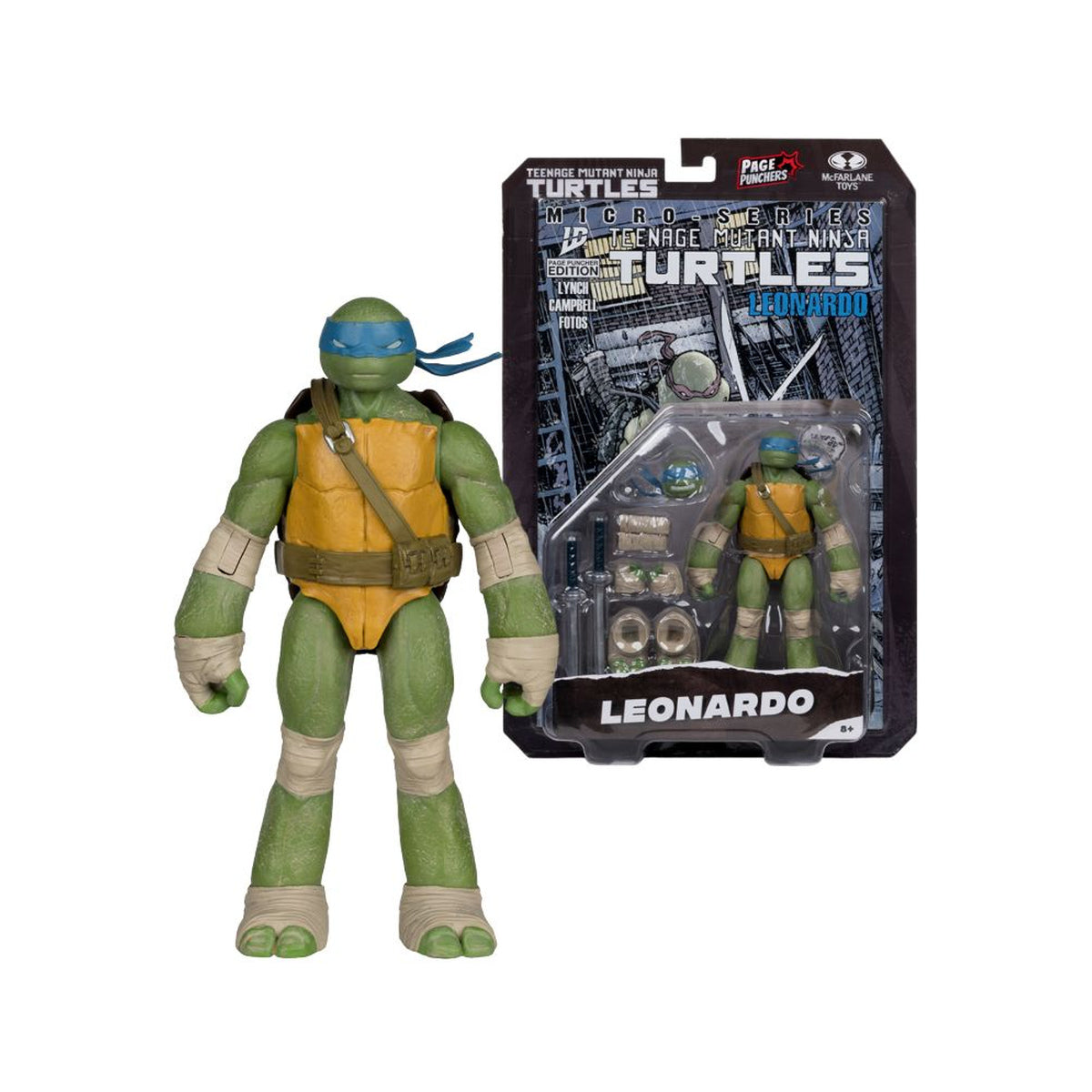 TMNT Leonardo Page Punchers 5" Figure with Comic