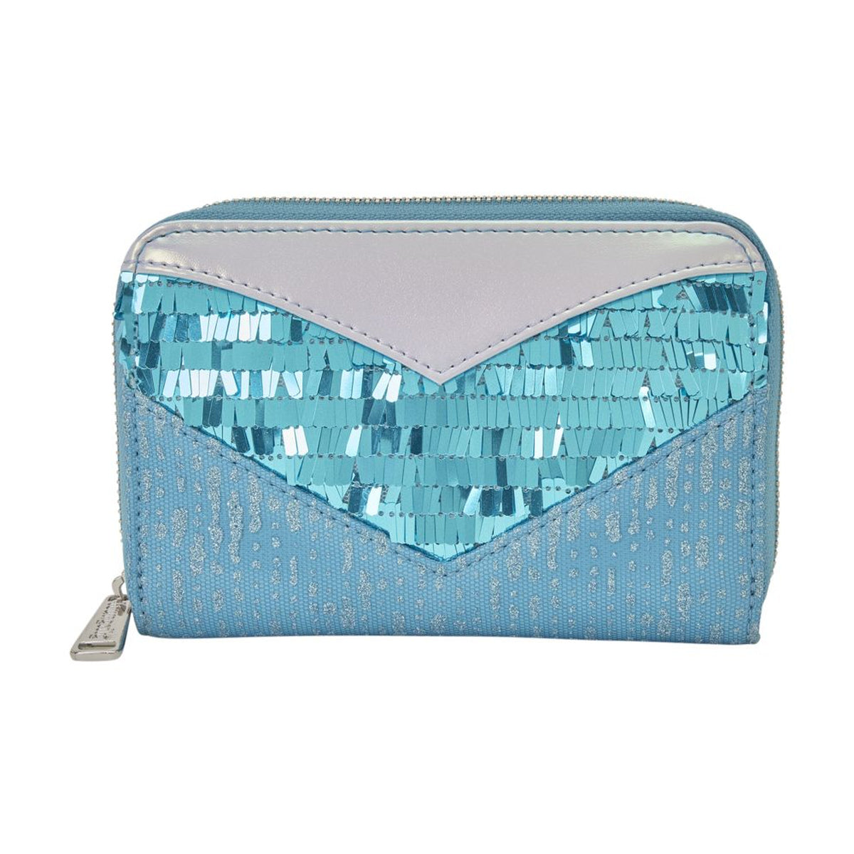 Frozen Elsa Glitter Sequin Zip Around Wallet