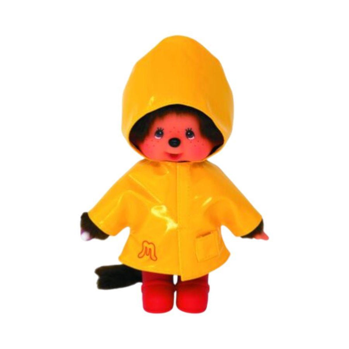 Monchhichi Yellow Raincoat & Red Shoes Plush Doll