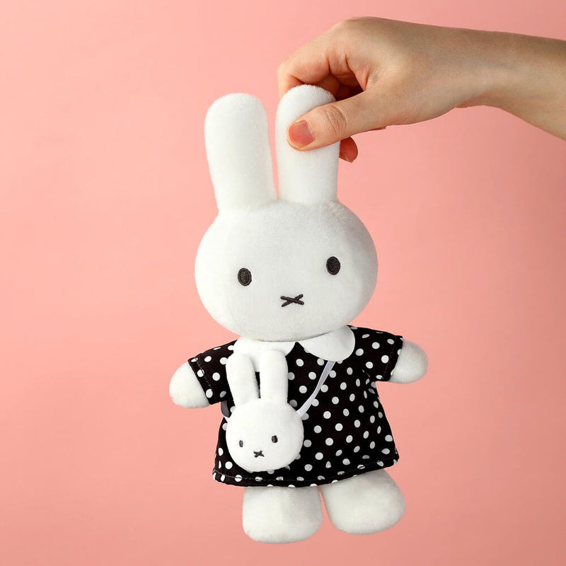 Miffy Black Polka Dot Dress with Miffy Bag Plush