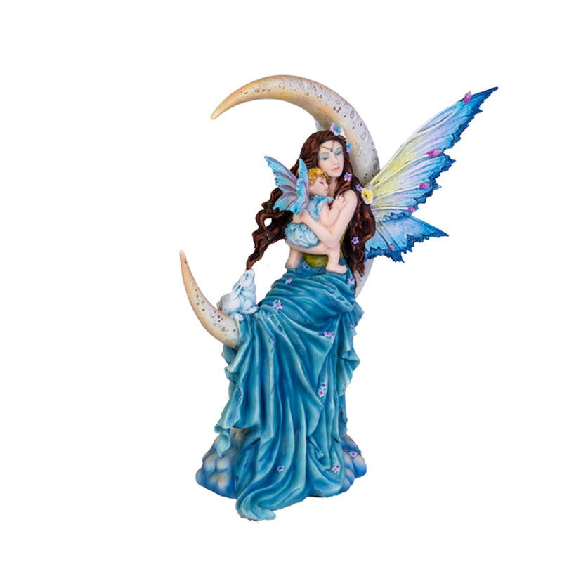 Moon Fairy with Child Figurine (Blue)
