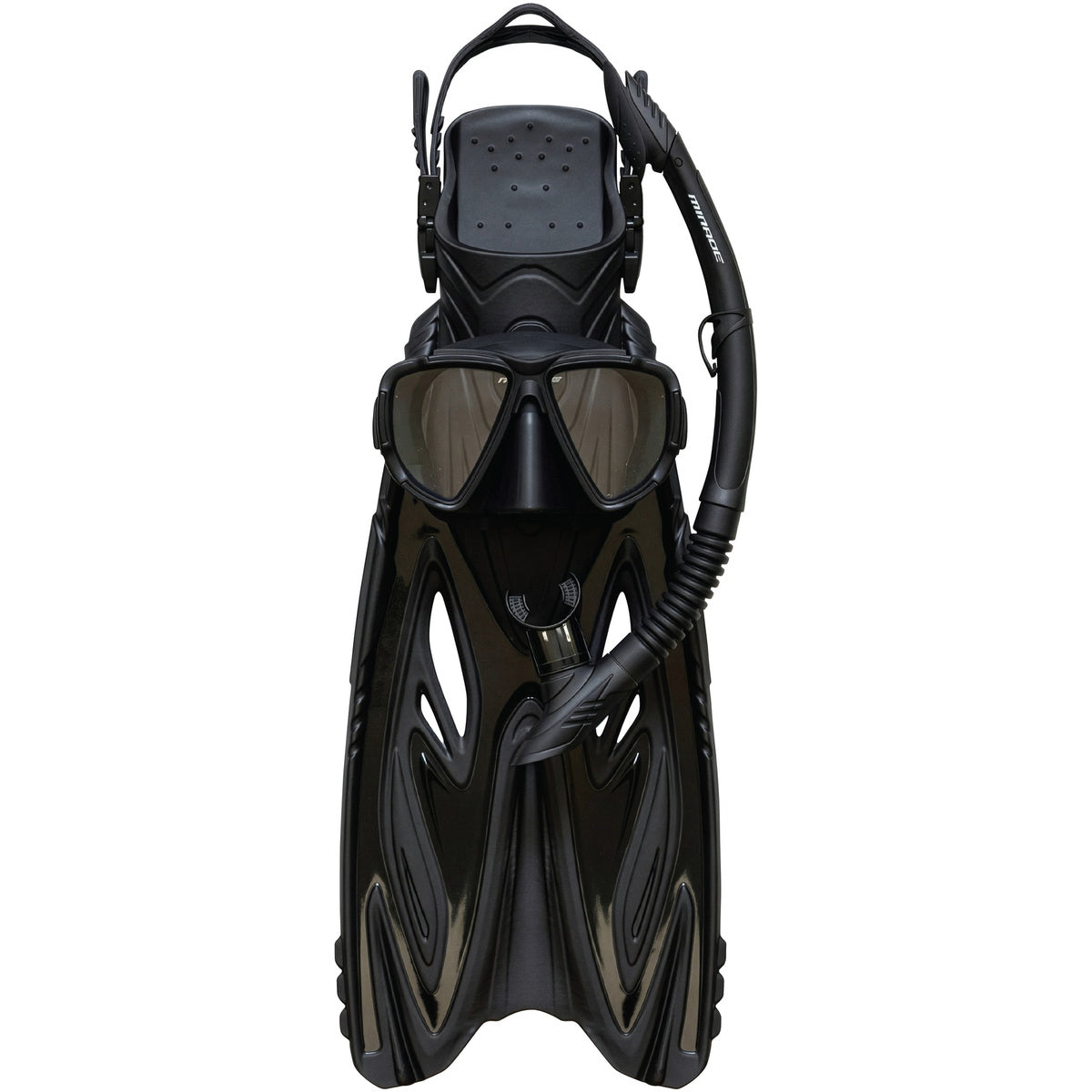 Rayzor Gold Adult Mask, Snorkel & Fin Set (Black)