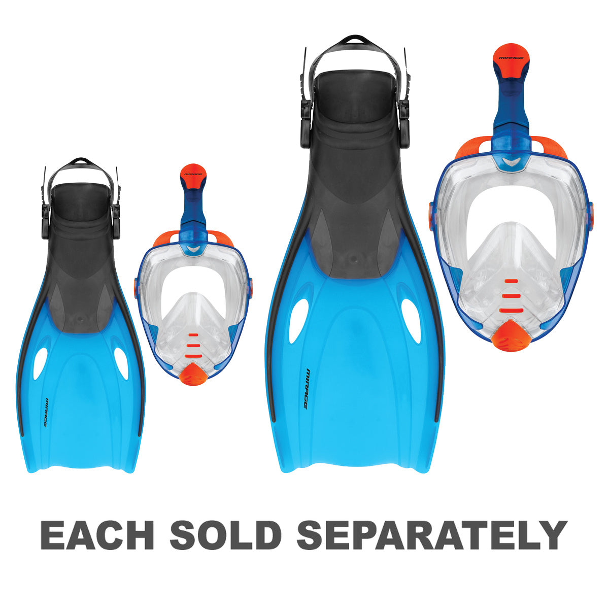 Galaxy2 Adult Mask, Snorkel & Fin Set (Blue)