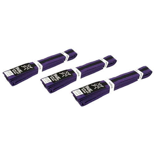 Yamasaki Coloured Martial Arts Belts w/ Black Stripe (Purple)