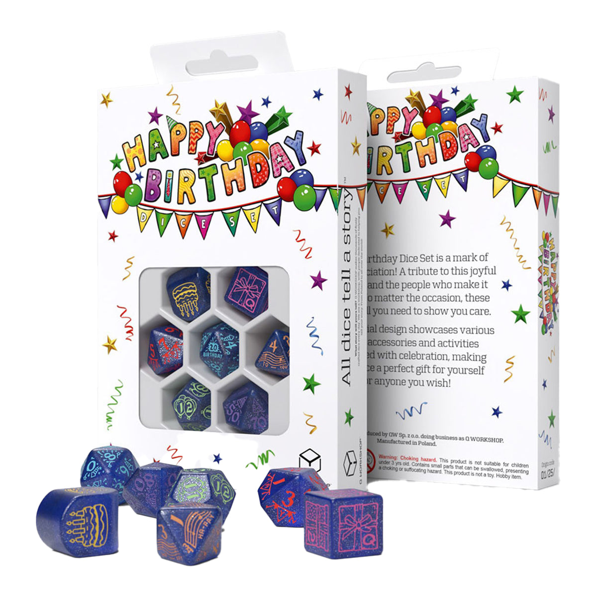 Happy Birthday Streamers Dice Set