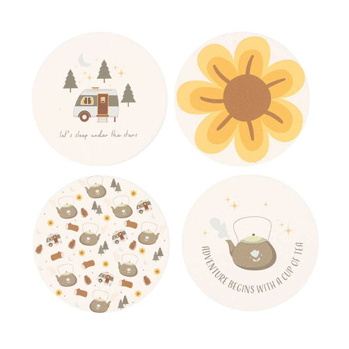 Home on the Road MDF Camping Coasters (Set of 4)