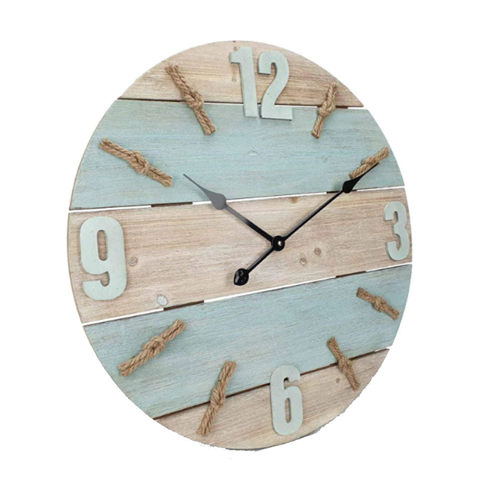 Round Timber Panel Wall Clock (60x60x2.5cm)
