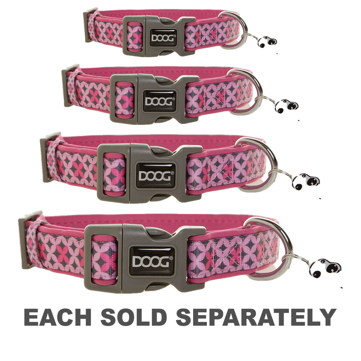 Doog Toto Dog Collar (Pink & Grey)