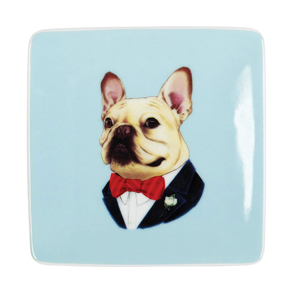 Berkley Bestiary Frenchie Portrait Square Porcelain Tray