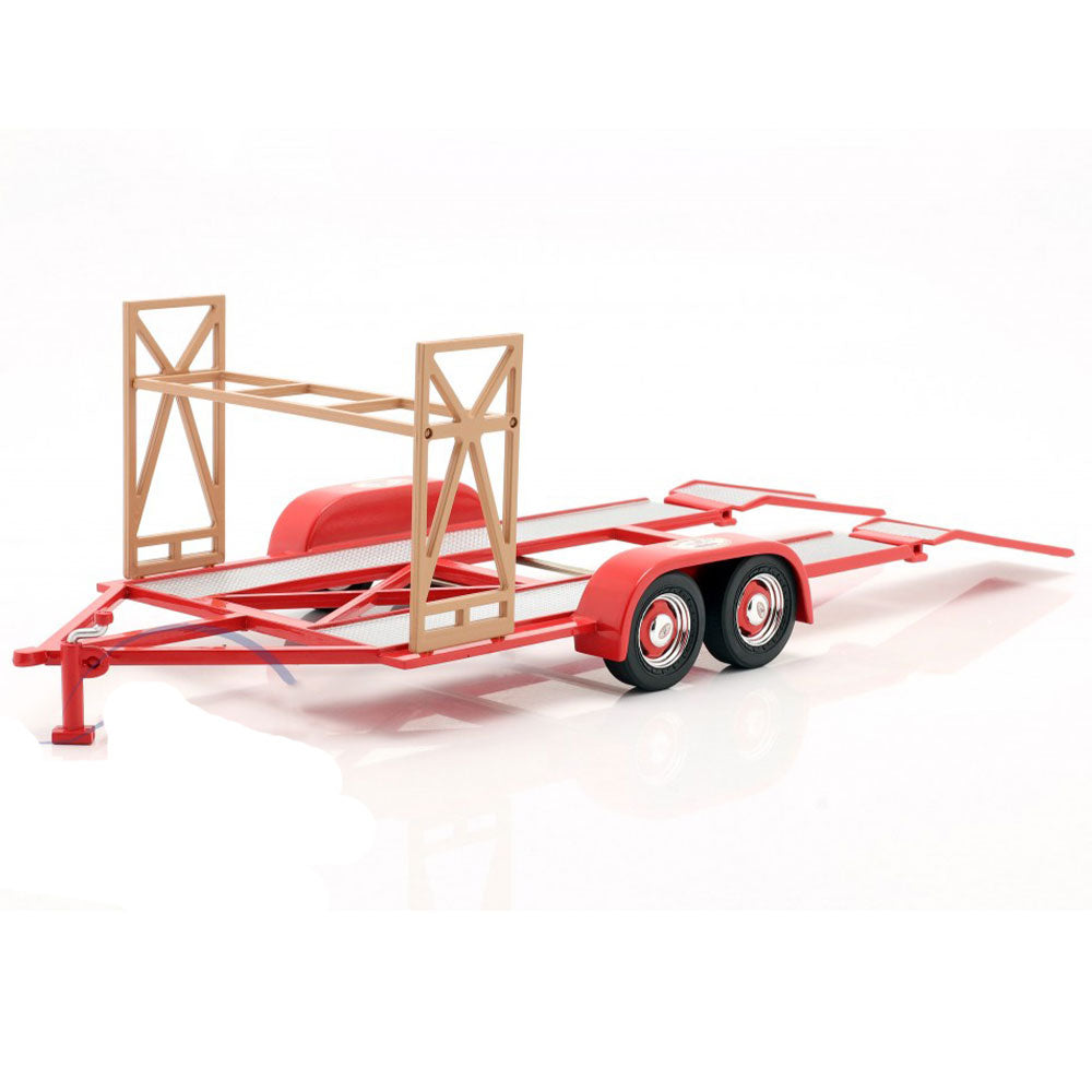 Busted Knuckles Garage Tandem Car Trailer 1:18 Scale Figure