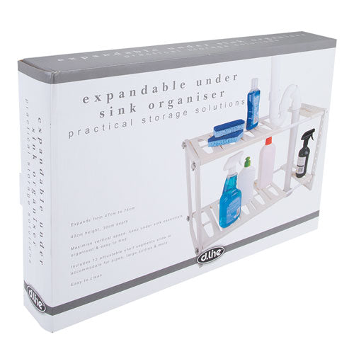 D.Line Expandable Under Sink Organiser (White)