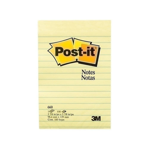 Post-It Canary Yellow Lined Notes 12pk