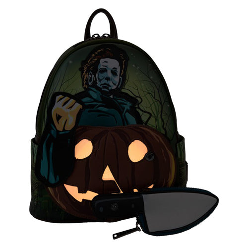 Michael Myers Pumpkin Glow Mini Backpack w/ Coin Bag
