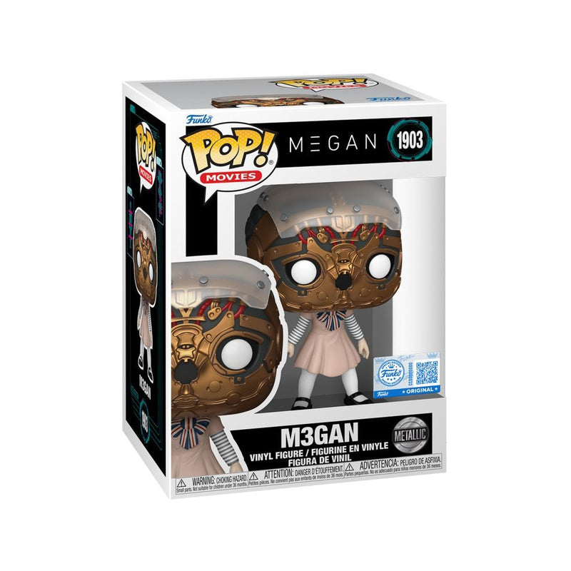 M3GAN Robot Face Exposed US Exclusive Metallic Pop! Vinyl