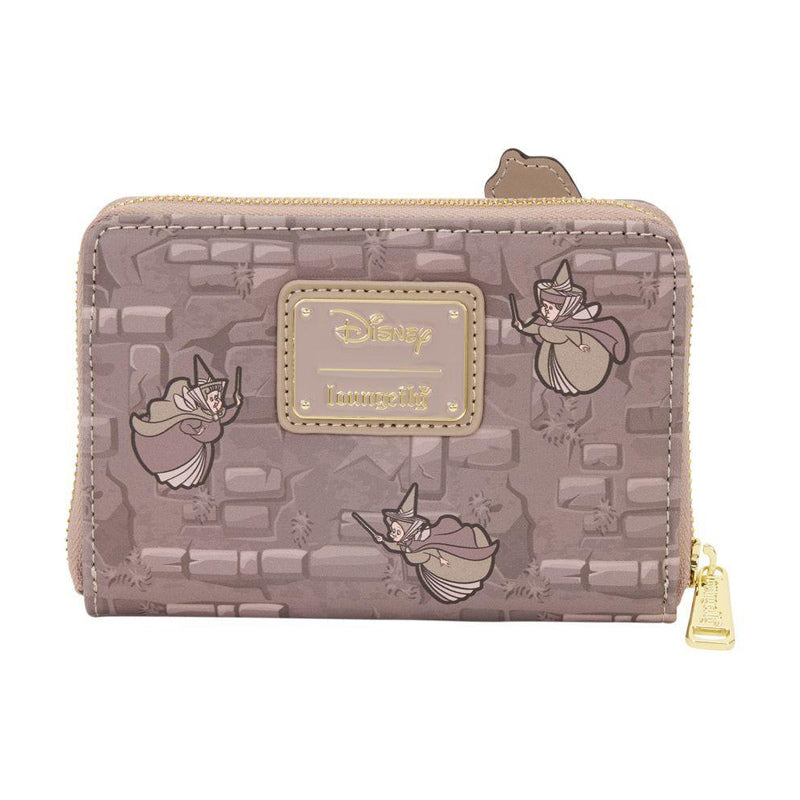 Sleeping Beauty Spinning Wheel Zip Around Wallet