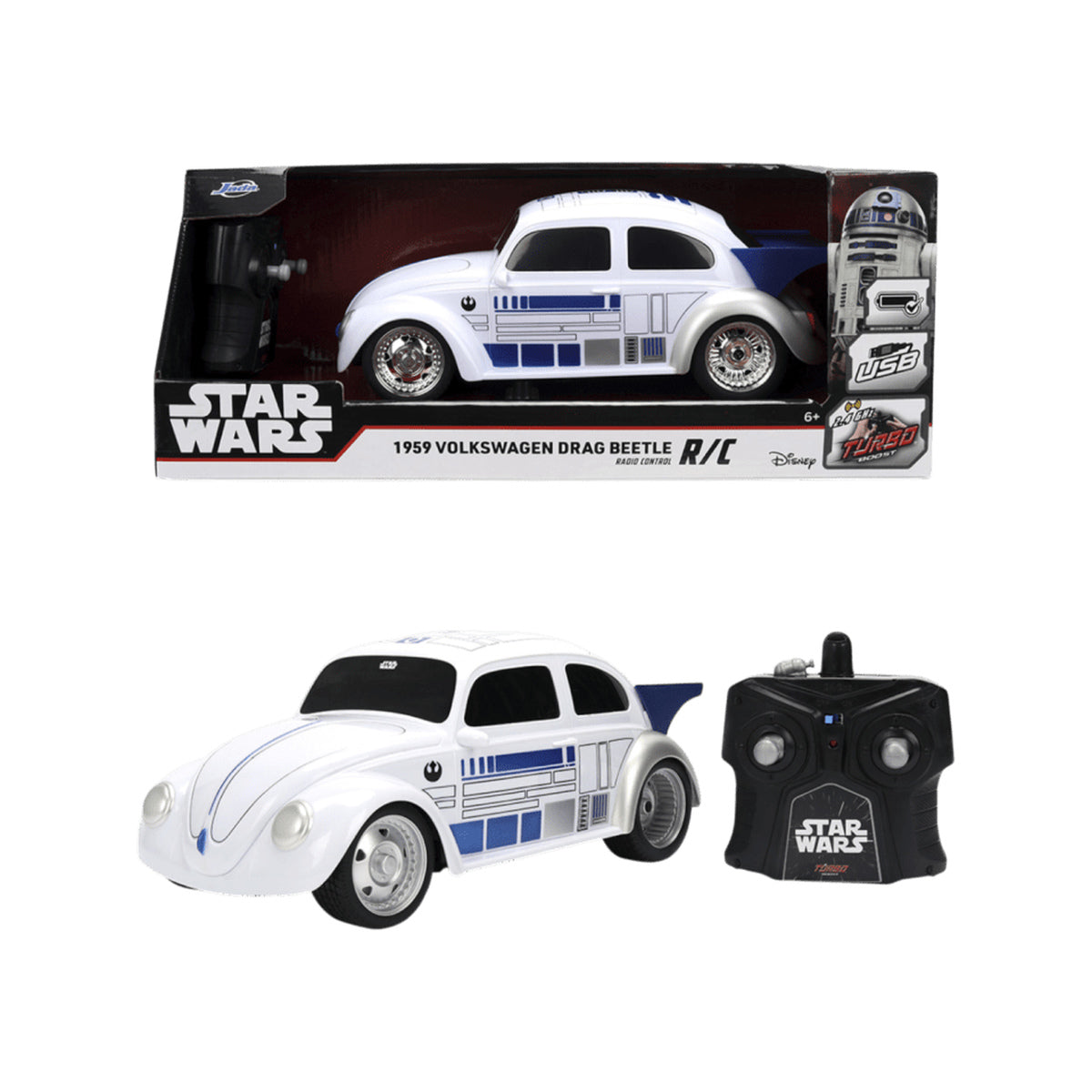 Star Wars 1:16 1959 Volkswagen Drag Beetle R2D2 RC Car