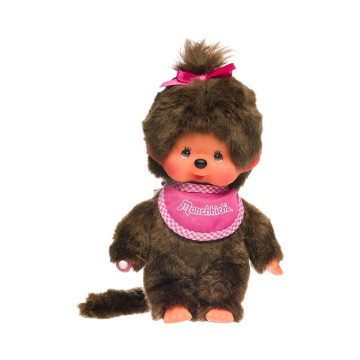 Monchhichi Classic Pink Bib Girl Plush Doll