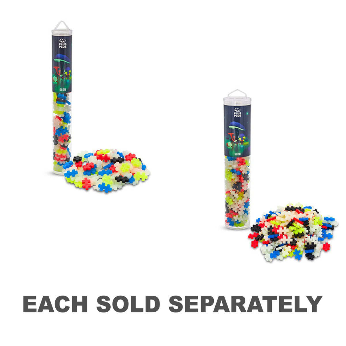 Plus-Plus Glow in the Dark Mix Building Blocks Tube