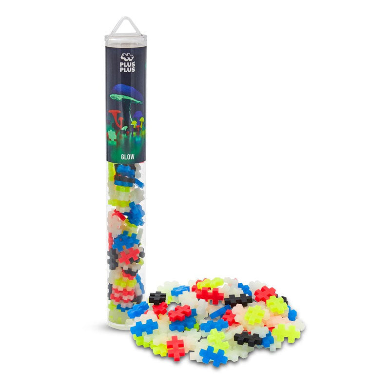 Plus-Plus Glow in the Dark Mix Building Blocks Tube