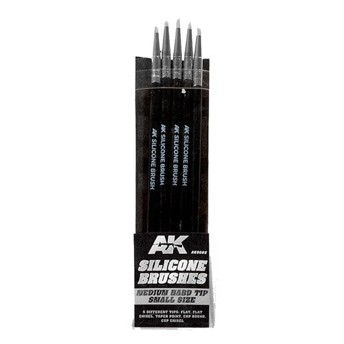 AK Interactive Medium Hard Tip Silicone Brushes (Set of 5)