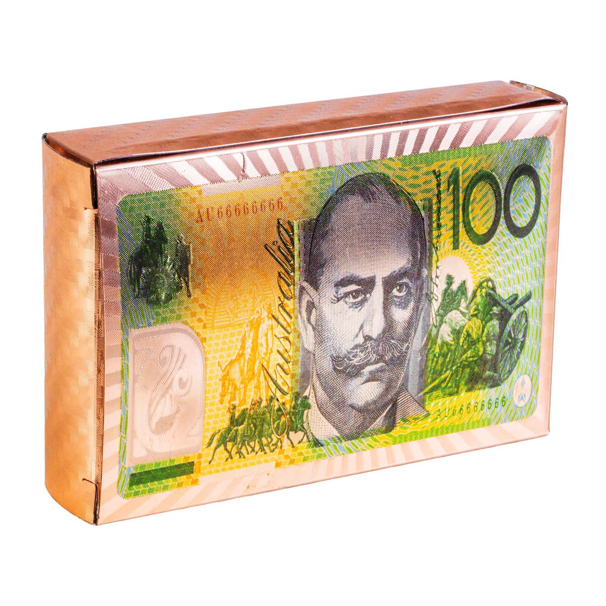 Rose Gold Foil Aussie $100 Playing Card Deck