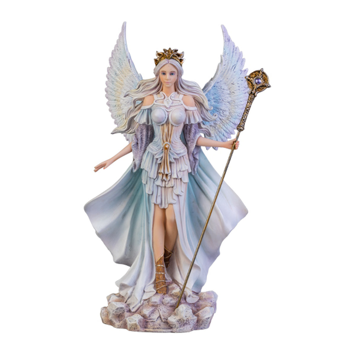 White Angel with Scepter Figurine