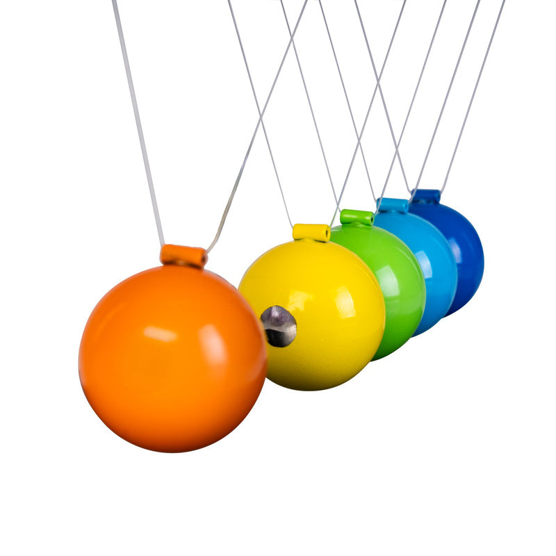 Large Newton's Cradle with Multicolour Ball & Black Base