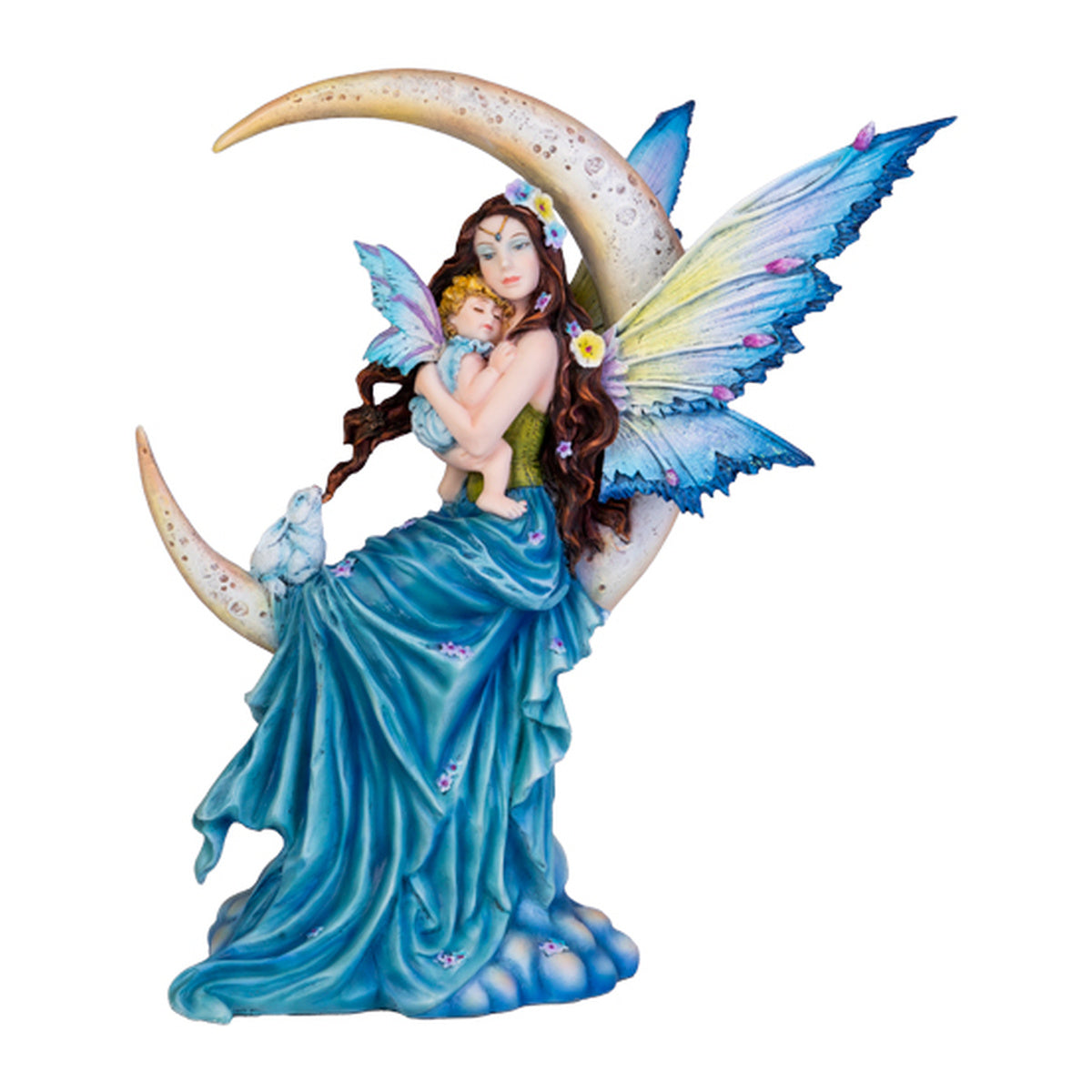 Moon Fairy with Child Figurine (Blue)