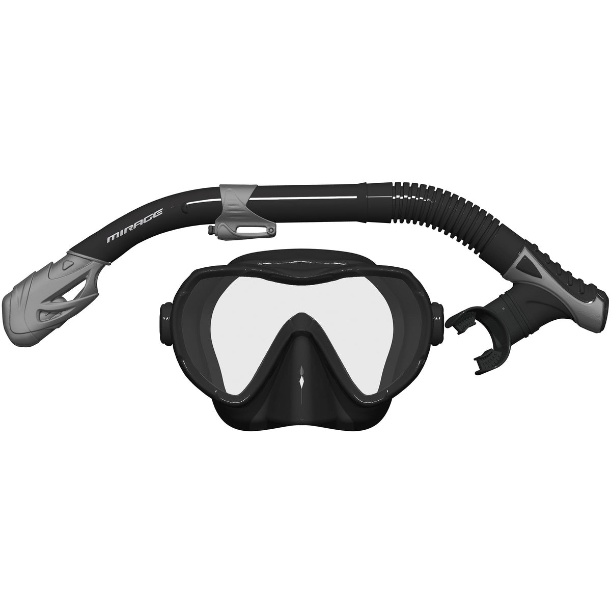 Infinity Adult Dry-Top Mask & Snorkel Set (Black)