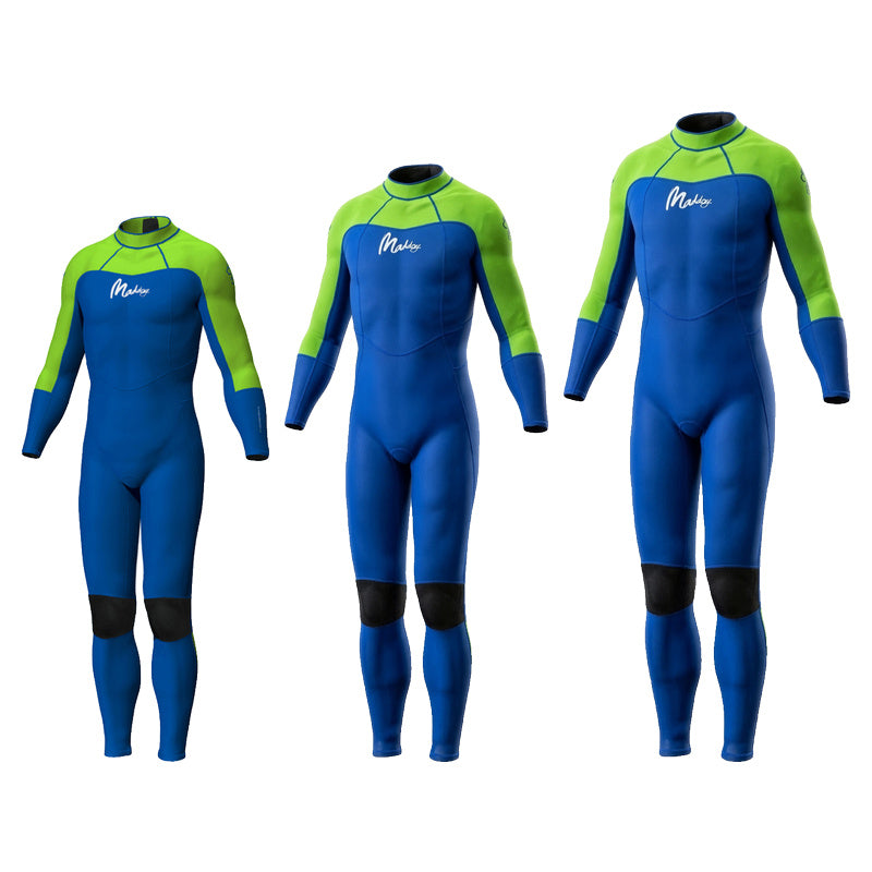 Maddog Boys' Superstretch Steamer 3/2mm (Blue/Lime)