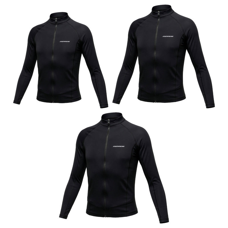 Mirage Junior Lycra Long Sleeve Front-Zip Rash Top (Black)