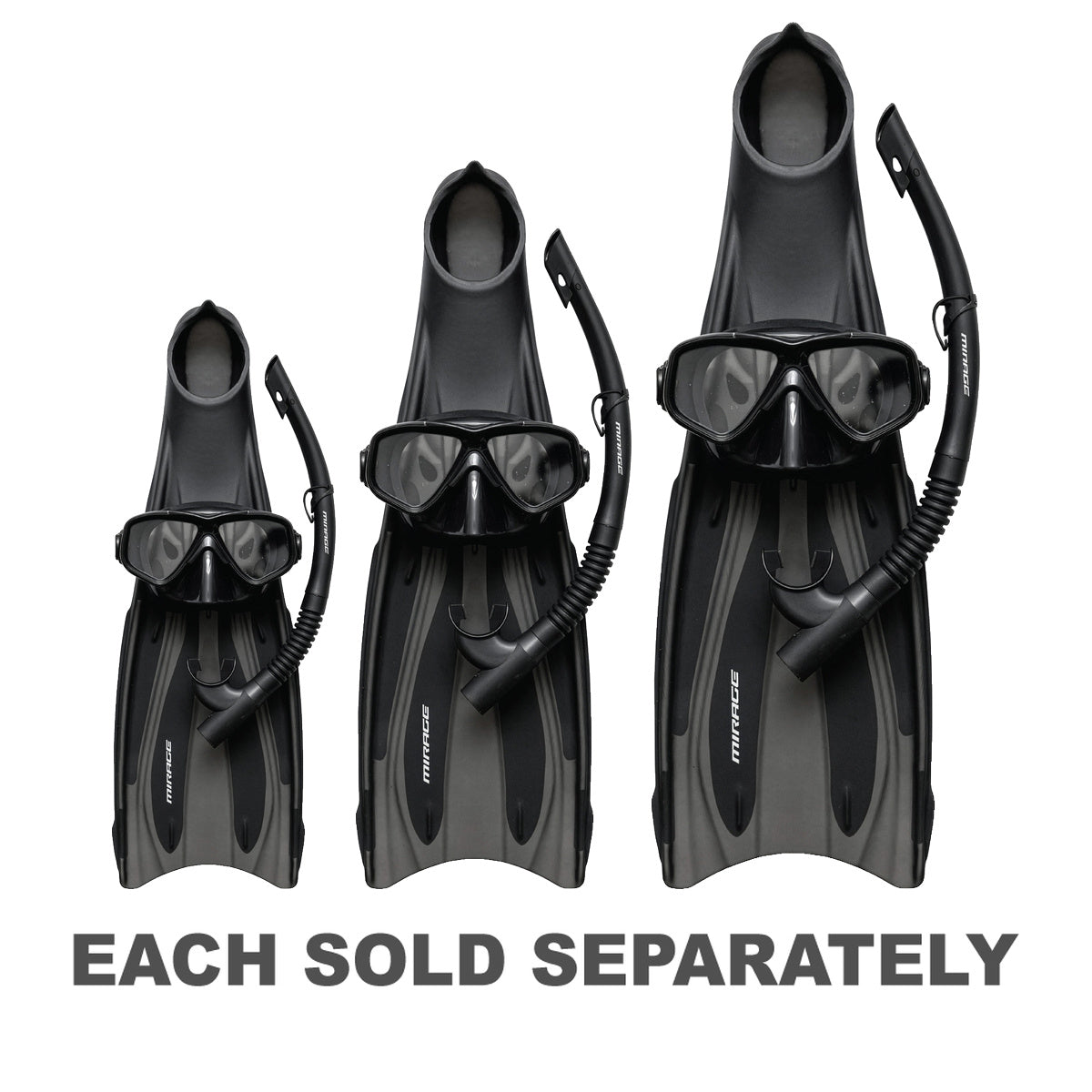 Barracuda Adult Mask, Snorkel & Fin Set (Black)