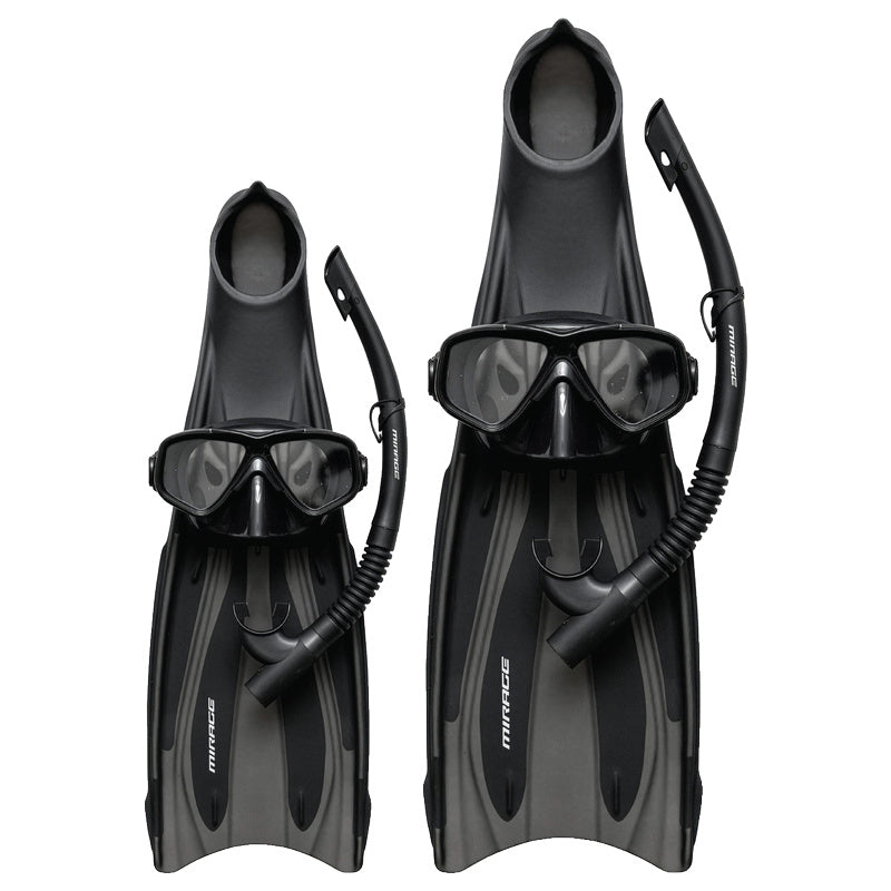 Barracuda Adult Mask, Snorkel & Fin Set (Black)