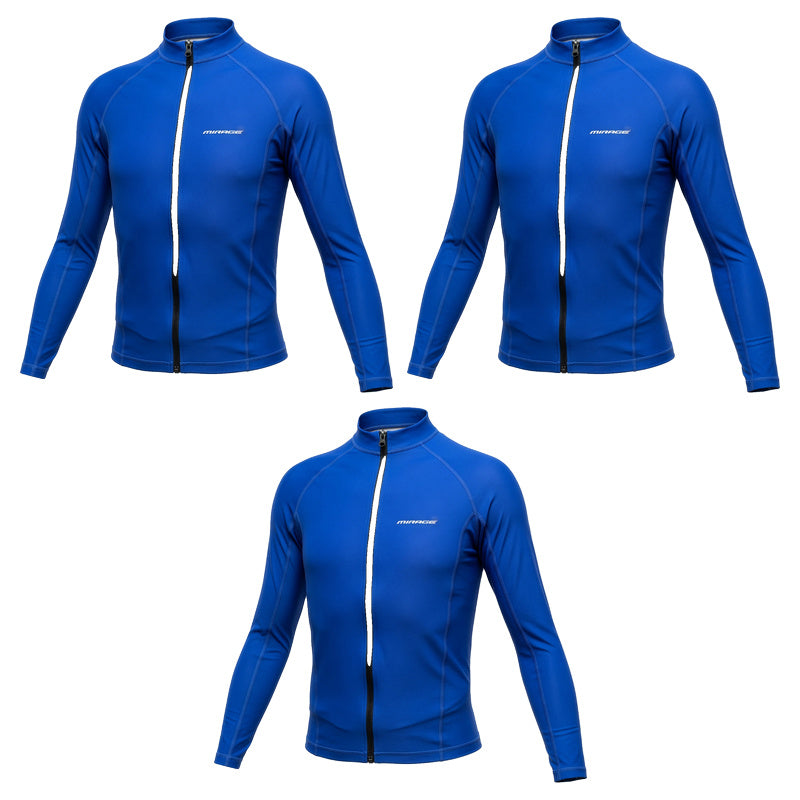 Mirage Junior Lycra Long Sleeve Front-Zip Rash Top (Blue)