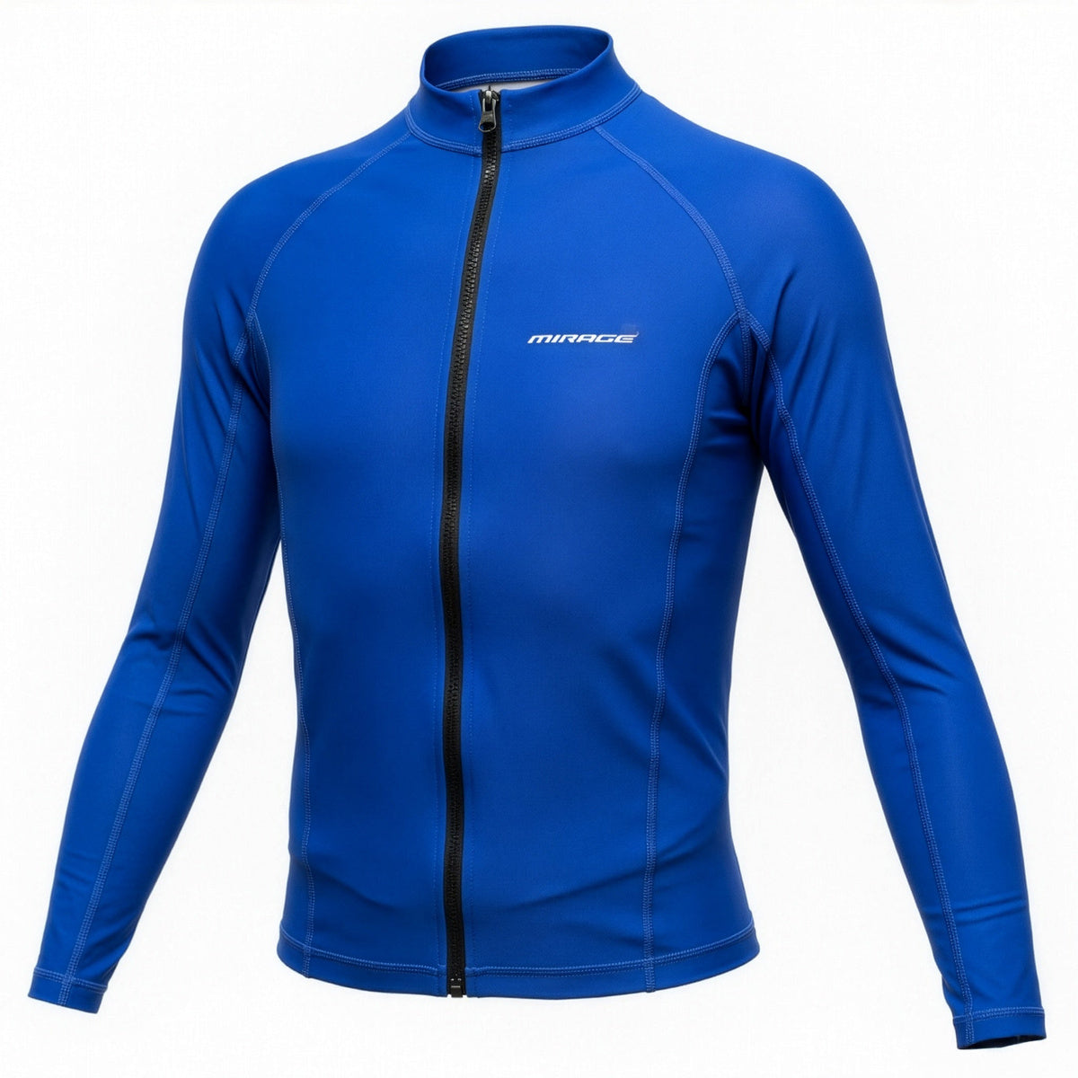Mirage Junior Lycra Long Sleeve Front-Zip Rash Top (Blue)