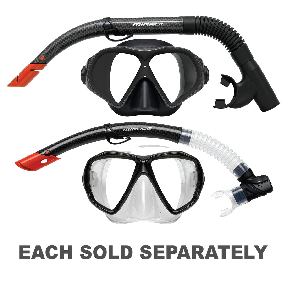 Carbon Adult Silicone Mask & Snorkel Set