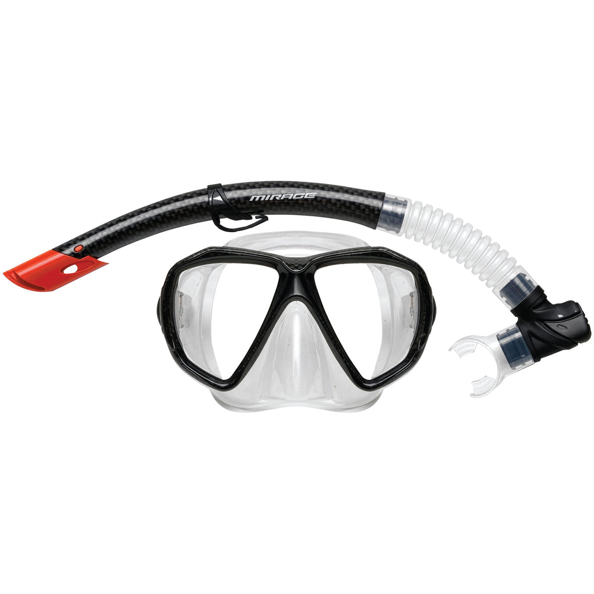 Carbon Adult Silicone Mask & Snorkel Set