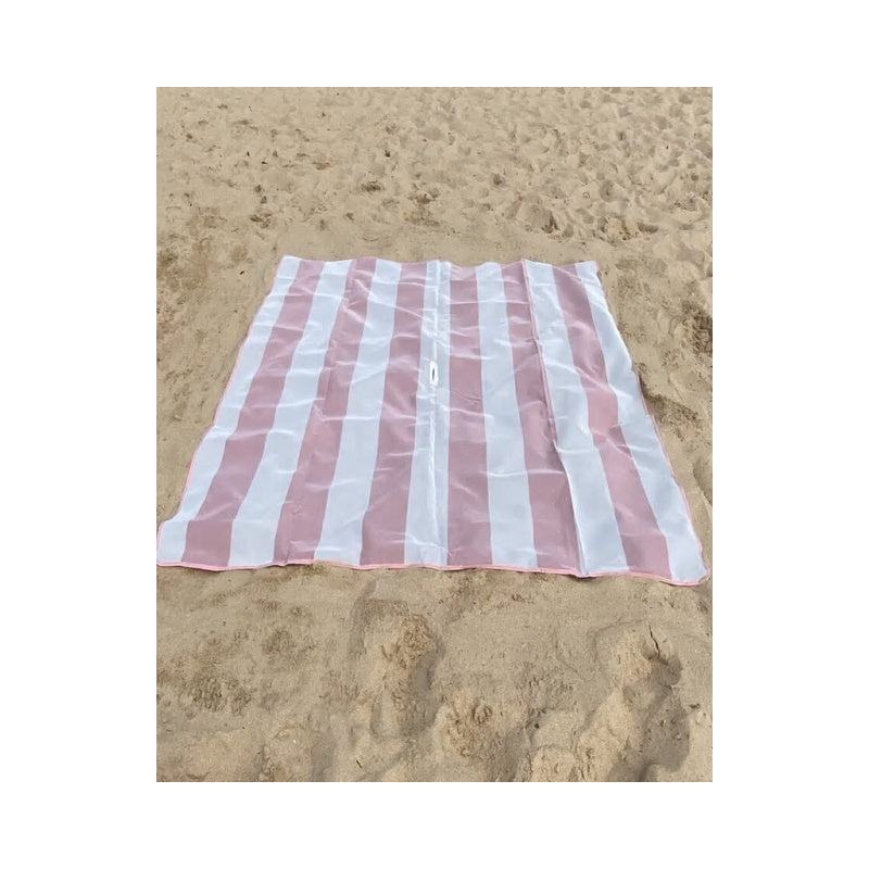 Sand-Free Beach Mat with Umbrella Hole 2x2m (Coral)