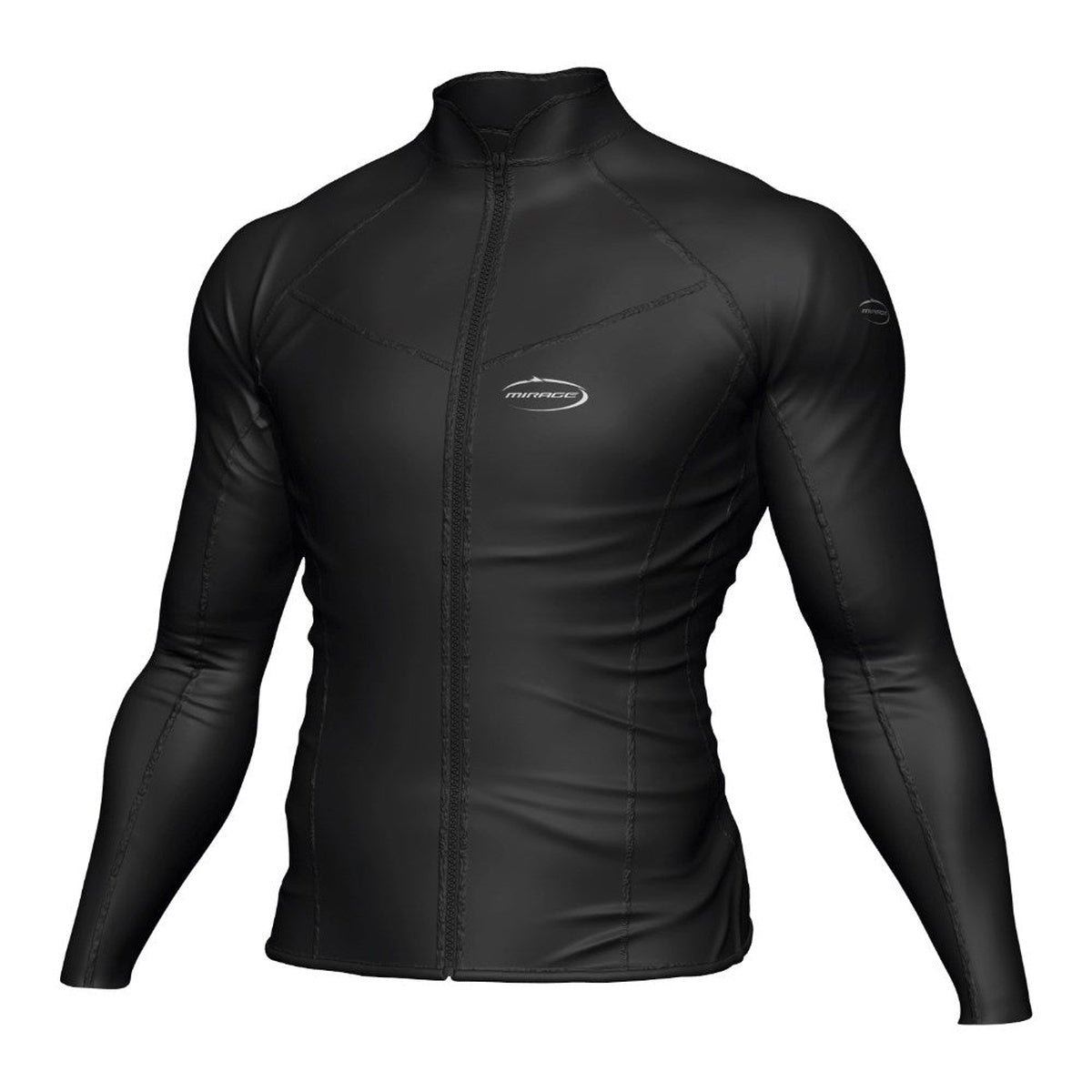Heatshield Long Sleeve Front-Zip Rash Shirt (Black)