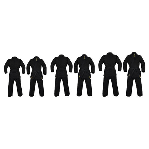 Yamasaki Gold Deluxe Brushed Canvas Karate Uniform 14oz (Black)