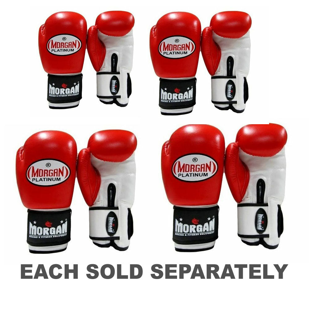 Morgan V2 Platinum Leather Sparring Gloves (Red)