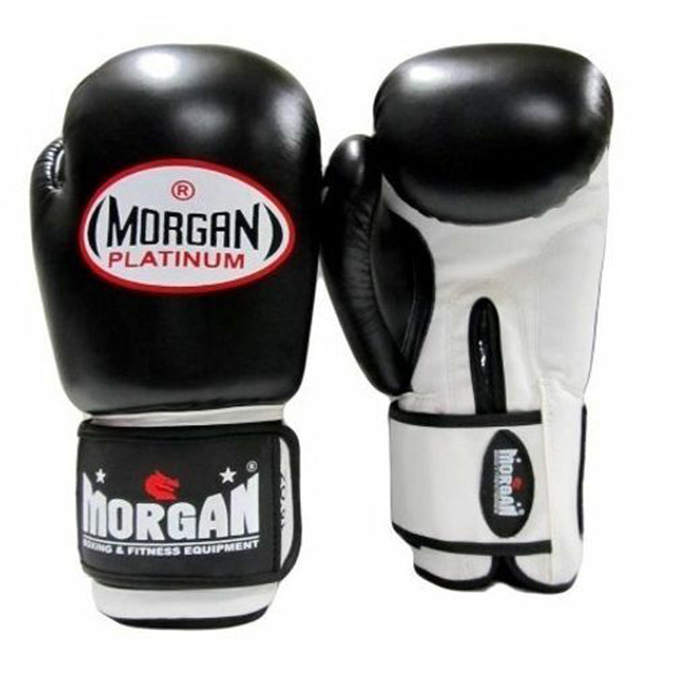 Morgan V2 Platinum Leather Sparring Gloves (Black)
