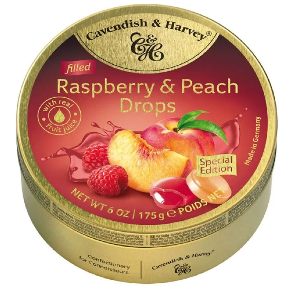 Cavendish & Harvey Raspberry & Peach Drops (10pcs/Tin)
