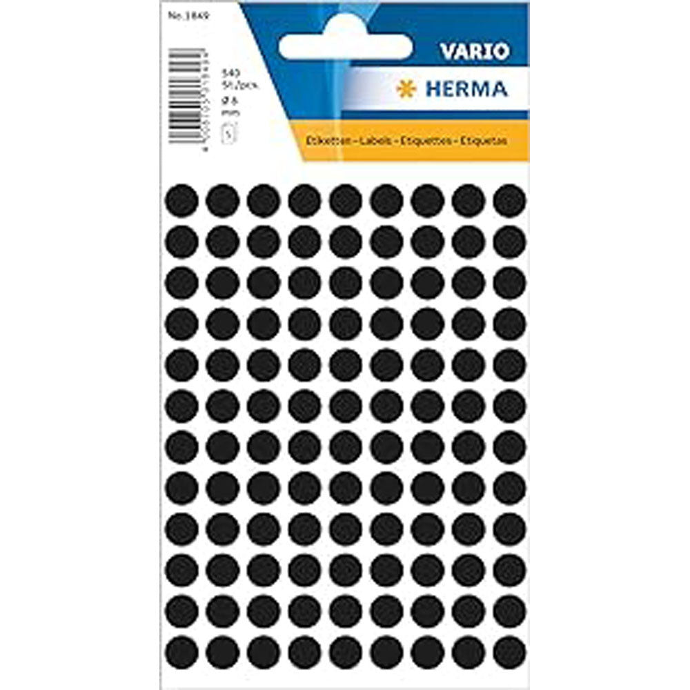 Herma Multi-Purpose Round Sticker Labels (Black)