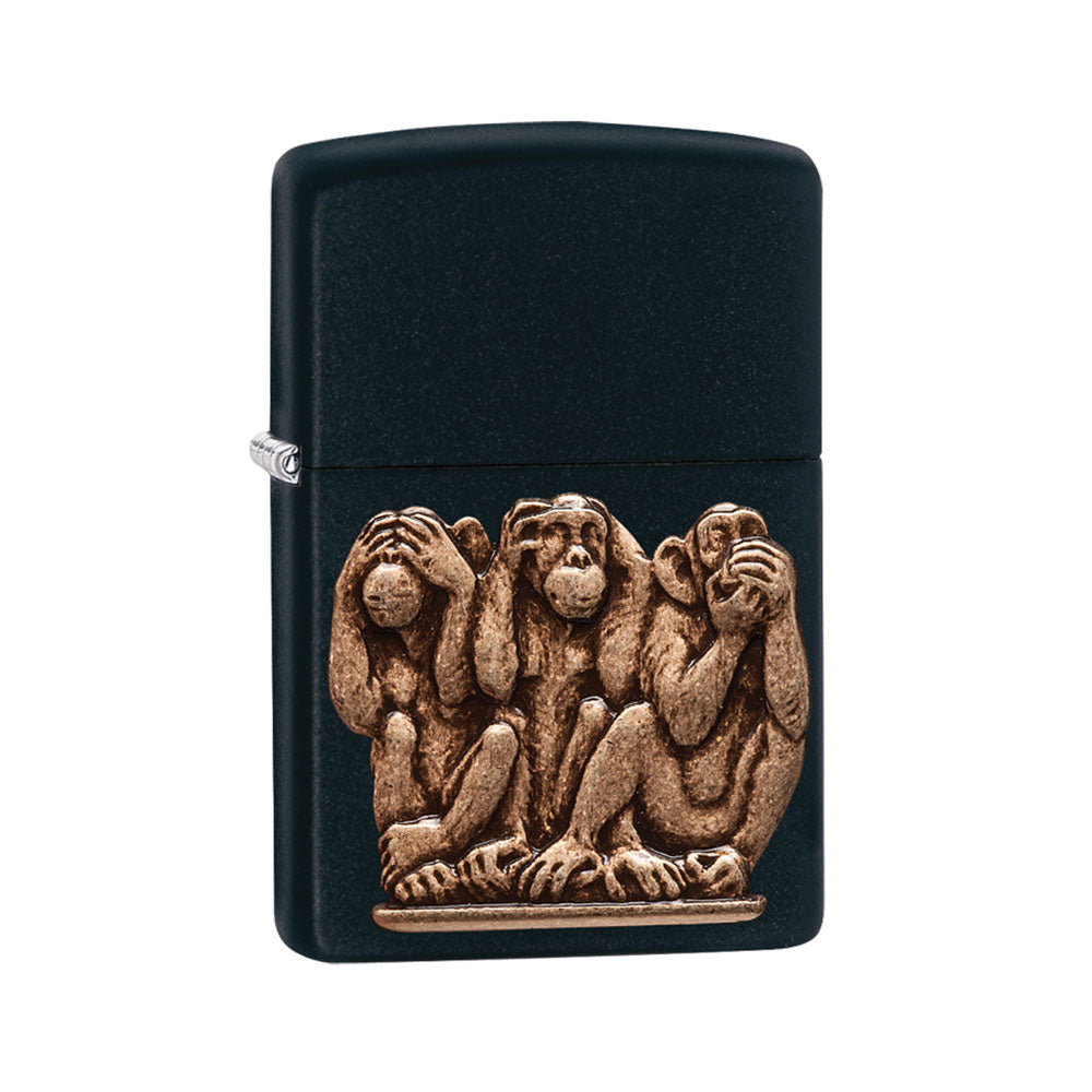 Zippo See No Evil Windproof Lighter Matte Black