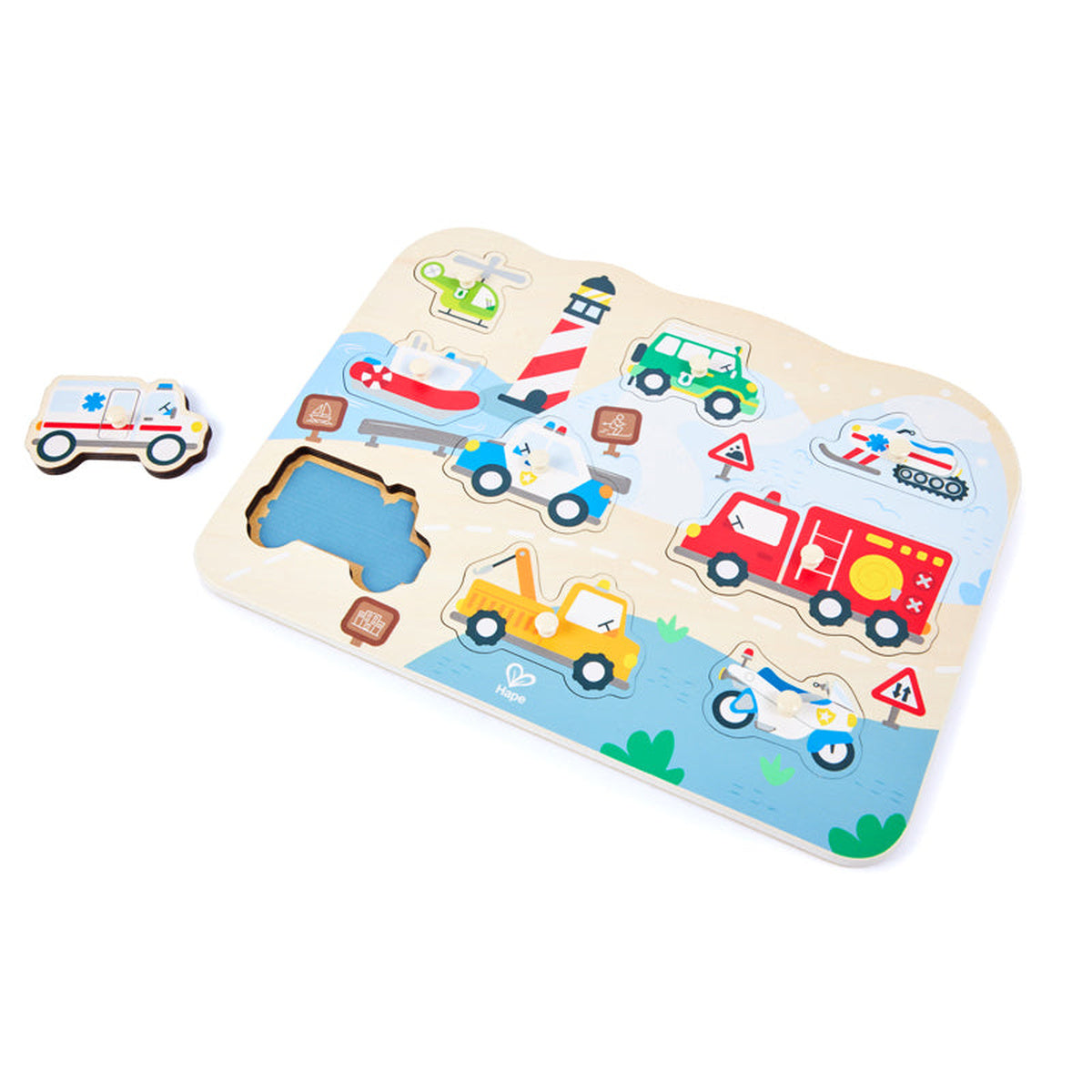 Hape Emergency Vehicles Peg Puzzle
