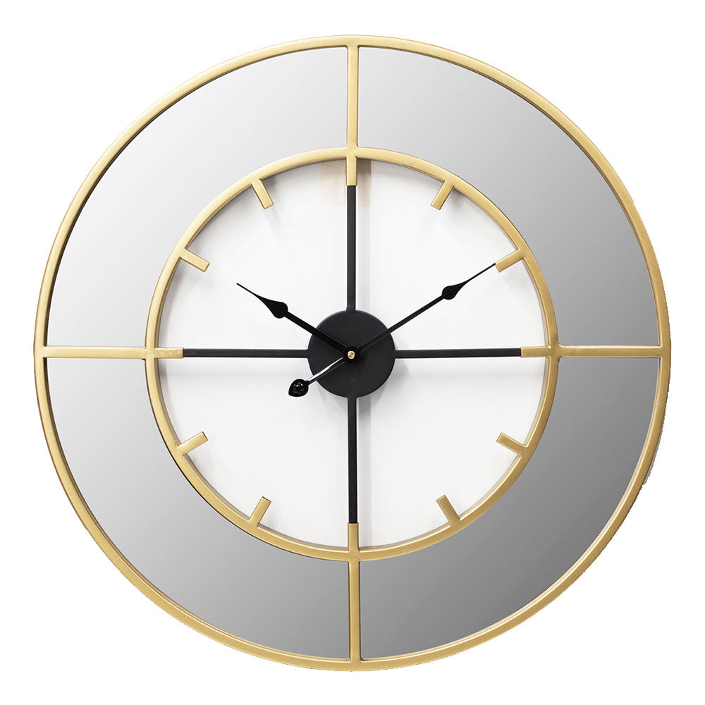 Luxurious Mirror Bronze Wall Clock with Mute Mode